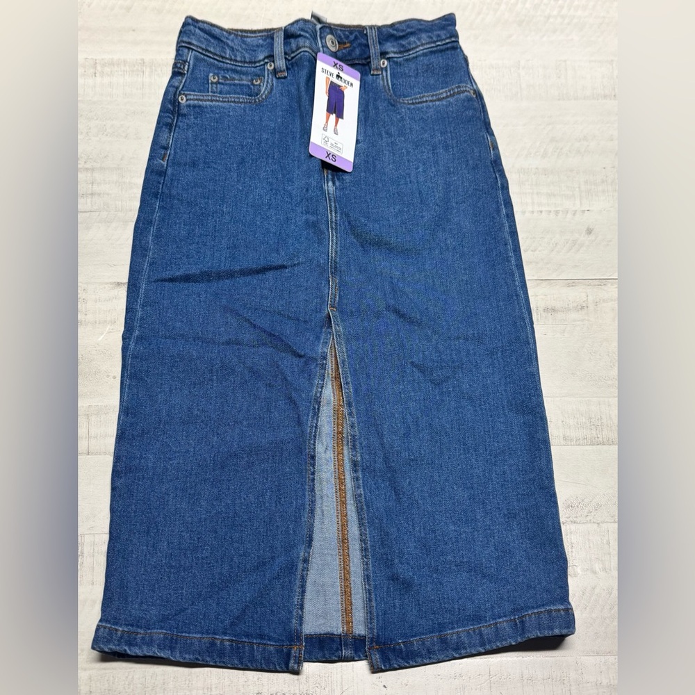 Steve Madden Ladies' Denim Midi Skirt nwt